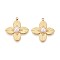 304 Stainless Steel Pendants, with ABS Imitation Pearl, Flower Charm, Ion Plating(IP), Real 18K Gold Plated, 23x20.5x4mm, Hole: 1.5mm