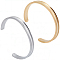 2Pcs 2 Colors Stainless Steel Open Cuff Bangles, Platinum & Golden, Inner Diameter: 2-1/4 inch(5.7cm) x 2-3/8 inch(5.9cm), 1pc/color