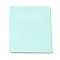 Paper Jewelry Display Cards, for Ring Display, Rectangle, Pale Turquoise, 5.05x4.2x0.05cm, Hole: 5.5mm