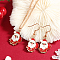 Christmas Theme Alloy Enamel Pendant Necklace & Dangle Earrings Set, Santa Claus