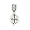 Rack Plating Brass European Dangle Charms, Clover Large Hole Pendants, Lead Free & Cadmium Free, Antique Silver, 26.5mm, Hole: 4.5mm