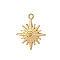 Sun Charms 304 Stainless Steel Pendants, Ion Plating(IP), Real 14K Gold Plated, 20x17mm