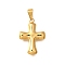 304 Stainless Steel Pendants, Cross Charm, Golden, 29x20.5x5.5mm, Hole: 8x4mm