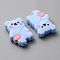 Food Grade Eco-Friendly Silicone Beads, Bear, Light Sky Blue, 30x21x7.5mm, Hole: 2mm