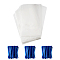 Polypropylene Cellophane Bags, with Plastic & Iron Core Wire Twist Ties, Rectangle, Blue, 25x15cm, 100pcs/set