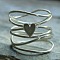 Heart Zinc Alloy Finger Rings for Women, Platinum, US Size 7(17.3mm)