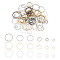 PH PandaHall 180pcs Brass Linking Rings, 3 Colors 6 Sizes Circle Frames Charms Links Rings Jewelry Connectors Hollow Bezels Round Circle Pendants for DIY Jewelry Dangle Earring Necklace Making