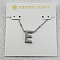 Brass Initial Pendant Necklaces for Women, Platinum, Letter E, 15.75 inch(40cm)