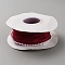 5 Yards Organza Ribbon with Plastic Pearl Beads, for Bowknot, Bouquet, Gift Decoration, FireBrick, 1-5/8 inch(40mm)