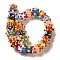 Handmade Pumpkin Spot Lampwork Beads, Round, Colorful, 12~14x9~11mm, Hole: 1.8mm, about 25pcs/strand, 10.04''(25.5cm)
