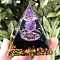 Orgonite Pyramid Resin Energy Generators, Reiki Natural Amethyst & Black Obsidian
 Chips Inside for Home Office Desk Decoration, 50mm