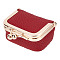 Portable Mini PU Leather Jewelry Organizer Storage Boxes, with Golden Iron Kiss Lock, Bag Shape, Dark Red, 6.3x4.5x3.3cm