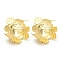 Rack Plating Brass Stud Earrings, Long-Lasting Plated, Lead Free & Cadmium Free, Flower, Real 18K Gold Plated, 37x34mm