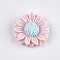 Resin Cabochons, Sunflower, Misty Rose, 24x7mm