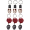 304 Stainless Steel Dreadlocks Beads, Synthetic Turquoise and Synthetic Coral Braiding Hair Pendants Decoration Clips, Skull & Flower, Mixed Color, 32~41mm, 6pcs/set