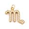 316 Stainless Steel Micro Pave Cubic Zirconia Pendants, with Jump Rings, Real 18K Gold Plated, 12 Constellation Charm, Real 18K Gold Plated, Real 18K Gold Plated, Scorpio, 11.5x13x2mm, Hole: 2.5mm
