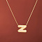 Brass Micro Pave Clear Cubic Zirconia Initial Pendant Necklaces for Women, Golden, Letter Z, 15.75 inch(40cm)