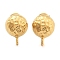 304 Stainless Steel Stud Earring Findings for Women, Hemispherical, Ion Plating(IP), Real 14K Gold Plated, 15x11mm