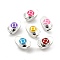 CCB Plastic European Beads, Large Hole Beads, Enamel Style, Shoe-Shaped Silver Ingot, Mixed Color, 8.5x8.5x7.5mm, Hole: 4mm