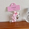 Cute Fluffy Wool Rabbit Keychain, Hanging Decoration, Pearl Pink, 70~85mm