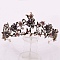 Baroque Rhinestone Pearl Wedding Crown, Alloy Hair Bands for Bridal, Purple, 155x62mm