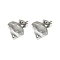 Non-Tarnish 304 Stainless Steel Stud Earring Findings, Fan, 12x12mm, Hole: 1.4mm, Pin: 10.5x0.5mm