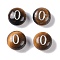 Natural Tiger Eye Beads, Rondelle with Letter, Letter O, 8.5~9x5~5.5mm, Hole: 1.2mm
