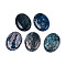 Natural Ripple Jasper Cabochons, Dyed, Oval, Sky Blue, 40~41x30~30.5x6~7mm