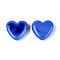 Handmade Lampwork Beads, Heart, Royal Blue, 18.5~19.5x19.5~20x6.5~7.5mm, Hole: 1.2~1.6mm