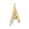 304 Stainless Steel Letter Connector Charms, Real 14K Gold Plated, Letter A, 12x5x2mm, Hole: 1.2mm