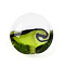 Handmade Lampwork Beads, Flat Round, Two Tone, Green Yellow, 19.5~21x10~11mm, Hole: 1.4~2.2mm