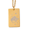 Golden 202 Stainless Steel Constellation Pendants Necklaces, Rectangle, Taurus, 15.94 inch(40.5cm)