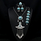 Oval Alloy with Resin Pendant Necklace & Stud Dangle Earring & Link Bracelet & Ring, Antique Silver, Dark Turquoise, 40x28mm & 540mm & 210~230mm & 27x23mm