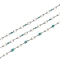 Brass Dapped Chains, with Enamel, with Spool, Soldered Lead Free & Cadmium Free, Platinum, Light Sea Green, 4x2x1mm