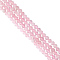 2 Strands Natural Rose Quartz Beads Strands, Faceted, Round, 4mm, Hole: 0.8mm, about 96pcs/strand, 15.35 inch(39cm)