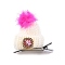 Christmas Party Hair Accessories, Knitted Hat Cloth Rhinestone Alligator Hair Clip, with Iron Clip, White, 48.6x50x14.7mm