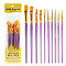 Paint Plastic Brushes Set, with Aluminium Tube, for DIY Oil Watercolor Painting Craft, Orchid, 16.9~18.5cm, 10pcs/set