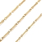 304 Stainless Steel Bar Link Chains, Soldered, with Spool, Ion Plating(IP), Real 18K Gold Plated, 12x2.5x1mm, 10m/roll