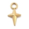Ion Plating(IP) 304 Stainless Steel Charms, Cross, Real 14K Gold Plated, 13x7x1.5mm, Hole: 2.5mm