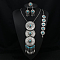 Flat Round Alloy with Resin Pendant Necklace & Stud Dangle Earring & Link Bracelet & Ring, Antique Silver, Dark Turquoise, 45x25mm & 540mm & 210~230mm & 25mm