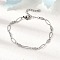 304 Stainless Steel Link Bracelets, Oval Jewlery for Women, Flat Round, Stainless Steel Color, 6-3/4 inch(17.2cm)