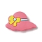 Hat with Bowknot Silicone Focal Beads, Pink, 19x30x9mm, Hole: 3mm