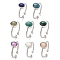 Natural Gemstone Open Cuff Ring, with Brass Findings, Oval, Inner Diameter: 18~18.7mm