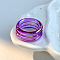 Plastic Finger Rings for Women, Stripe, Purple, Inner Diameter: 18mm