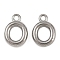 304 Stainless Steel Charms, Polished, Stainless Steel Color, Letter O, 9x6.5x2mm, Hole: 1.2mm