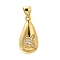 Rack Plating Brass Micro Pave Cubic Zirconia Pendants, Long-Lasting Plated, Lead Free & Cadmium Free,Real 18K Gold Plated, Teardrop with Letter Charms, Letter K, 21x11mm, Hole: 5x3mm
