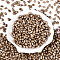 Spray Painted Glass Seed Beads, Oval, Goldenrod, 7x4~4.5mm, Hole: 0.9mm, about 2500pcs/pound