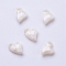 Acrylic Pendants, Imitation Pearl, Heart, Faceted, Floral White, 11x9x4mm, Hole: 0.5mm