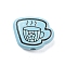 Spray Painted Alloy Beads, Cup, Light Sky Blue, 12x15x5mm, Hole: 1.8mm