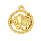 Twelve Constellations Alloy Pendants, Taurus, 22.5x19x2.5mm, Hole: 1.8mm